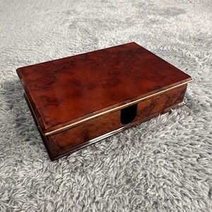 Otagiri Small Box Tortoise Shell Lacquerware Japan Vintage Jewelry Trinket